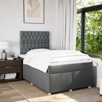 vidaXL Sommier à lattes de lit avec matelas gris foncé 120x190cm tissu