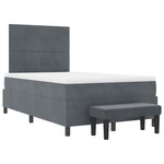vidaXL Lit à ressorts avec matelas Gris foncé 120 x 190 cm Velours