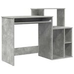 vidaXL Bureau Gris béton 120 5 x 44 x 88 5 cm Bois d'ingénierie