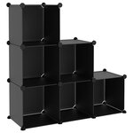 vidaXL Cubes de rangement 6 Pièces Noir PP