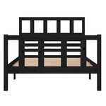 vidaXL Cadre de lit Noir Bois massif 100x200 cm
