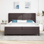 vidaXL Lit à ressorts avec matelas Marron foncé 200 x 200 cm tissu
