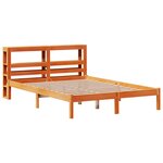 vidaXL Cadre de lit et tête de lit sans matelas cire marron 120x200 cm