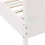 vidaXL Cadre de lit sans matelas blanc 75x190 cm bois de pin massif