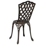 vidaXL Chaise de jardin 2 Pièces Bronze 39 x 40 x 87cm Aluminium