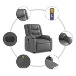 vidaXL Fauteuil de massage inclinable électrique gris similicuir