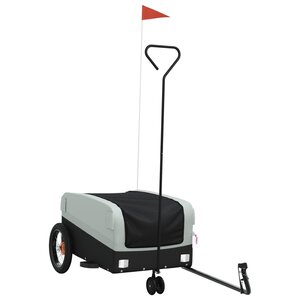 vidaXL Remorque de vélo noir et gris 30 kg fer