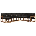 vidaXL Ensemble de canapés d'extérieur 8 pc Naturel et Noir