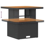 Ensemble de canapé de jardin de 8 pièces avec coussins en rotin poly noir Acacia