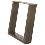 vidaXL Pieds de table basse en U  2 pièces  acier naturel  50 x (42-43) cm