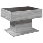 vidaXL Table basse avec LED sonoma gris 70x50x45 cm bois d'ingénierie