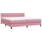 vidaXL Sommier à lattes de lit avec matelas rose 180x210 cm velours