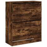 vidaXL Armoire à chaussures chêne fumé 80x34x96 5 cm bois d'ingénierie