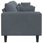vidaXL Canapé en velours avec coussin Gris foncé 208 cm Velours