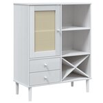 vidaXL Buffet SENJA aspect rotin blanc 90x40x112cm bois massif de pin