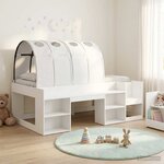 vidaXL Lit haut pour enfants avec rangement Blanc Bois d'ingénierie