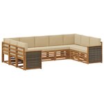 vidaXL Ensemble de canapé d'angle avec coussin 7 Pièces Naturel