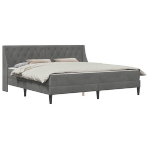 vidaXL Cadre de lit avec matelas Gris foncé 200 x 200 cm Velours