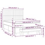 vidaXL Sommier à lattes de lit avec matelas Gris foncé 140x190cm Tissu