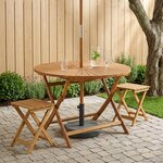 vidaXL Table de jardin pliante Naturel Ø110 x 75 cm