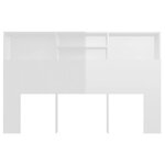 vidaXL Armoire de tête de lit Blanc brillant 160x19x103 5 cm