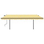 vidaXL Auvent automatique capteur de vent et LED 5x3 m Jaune et blanc