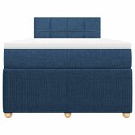 vidaXL Sommier à lattes de lit avec matelas bleu 120x190 cm tissu