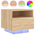 vidaXL Armoires de chevet avec lumières LED 2 Pièces chêne sonoma