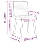 vidaXL Chaises à manger lot de 2 rouge bordeaux tissu