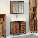 vidaXL Ensemble de mobilier de salle de bain 2 Pièces Bois Ancien