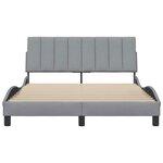 vidaXL Cadre de lit sans matelas Hanko gris clair 140x200 cm tissu