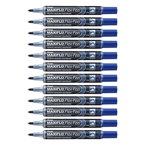 Marqueur pour tableau blanc MAXIFLO Flex-Feel  bleu x 12 PENTEL
