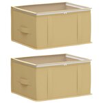 vidaXL Boîte de rangement avec fenêtre transparente Crème