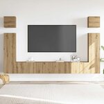 vidaXL Ensemble de meuble TV mural 6 Pièces chêne artisanal