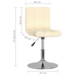 vidaXL Chaises pivotantes à manger lot de 2 crème tissu