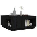vidaXL Table basse Noir 80x81x36 5 cm Bois massif de pin