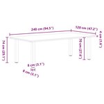 vidaXL Table à manger marron clair bois de chêne massif rectangulaire