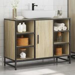 vidaXL Meuble de salle de bain avec lavabo Chêne Sonoma 80 x 33 x 60 cm Bois d'ingénierie