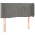 vidaXL Tête de lit à LED Gris clair 103x16x78/88 cm Velours