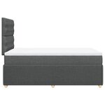 vidaXL Sommier à lattes de lit avec matelas Gris foncé 120x200cm Tissu