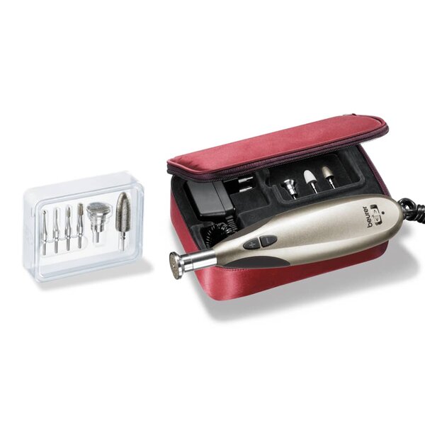 Beurer kit de manucure et de pédicure avec 9 cônes saphir mp 60