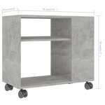 vidaXL Table d'appoint Gris béton 70x35x55 cm Bois d'ingénierie