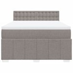 vidaXL Sommier à lattes de lit avec matelas Taupe 140x200 cm Tissu