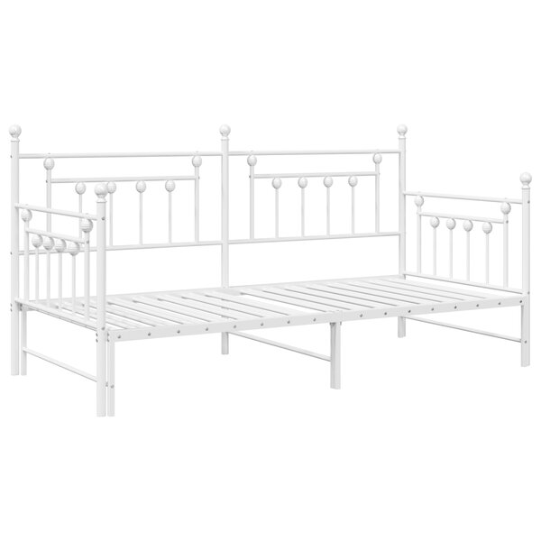 Lit daybed vidaXL avec lit gigogne blanc 90x190 cm en acier