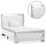 vidaXL Cadre de lit Blanc Similicuir 90 x 200 cm