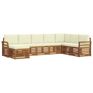 vidaXL Ensemble de canapés d'extérieur 8 pc Naturel et Crème