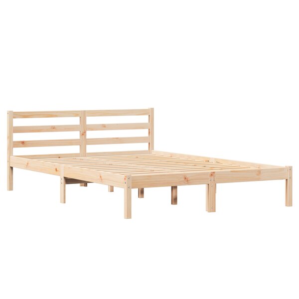 Cadre de lit vidaXL avec tête de lit 160x210 cm en bois de pin massif