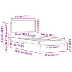 vidaXL Cadre de lit avec tête de lit rembourrée Gris foncé 80 x 200 cm