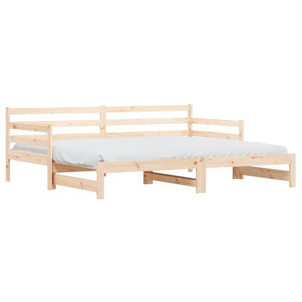 vidaXL Lit de jour et lit gigogne sans matelas 90x200 cm bois massif