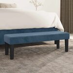 vidaXL Banc Bleu foncé 100x30x30 cm Velours